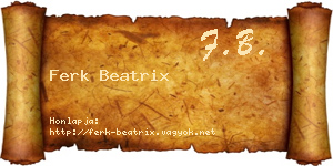 Ferk Beatrix névjegykártya